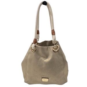 Michael‎ Kors 'Marina' Grab Bag 
Beige/Gold Canvas
Shoulder Bag